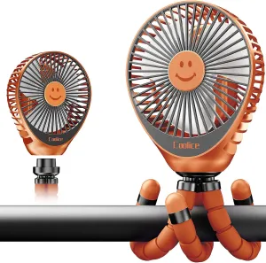 Stroller Fan Clip on for Baby, 30Hrs Removable Fan for Strollers and Car Seat, 3 Speeds Baby Stroller Fans, Rechargeable Portable Fans for Strollers with Flexible Tripod for Camping, Beach and Hiking Octopus-shaped decorative fan