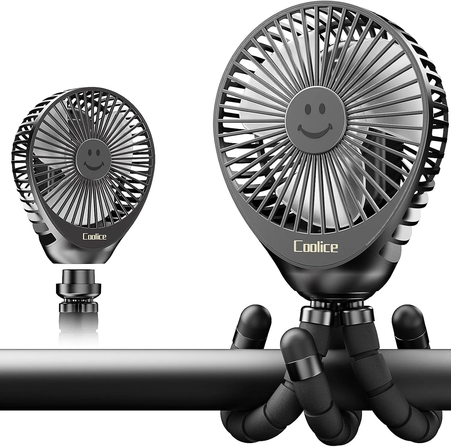 Stroller Fan Clip on for Baby, 30Hrs Removable Fan for Strollers and Car Seat, 3 Speeds Baby Stroller Fans, Rechargeable Portable Fans for Strollers with Flexible Tripod for Camping, Hiking and Beach Octopus-shaped decorative fan