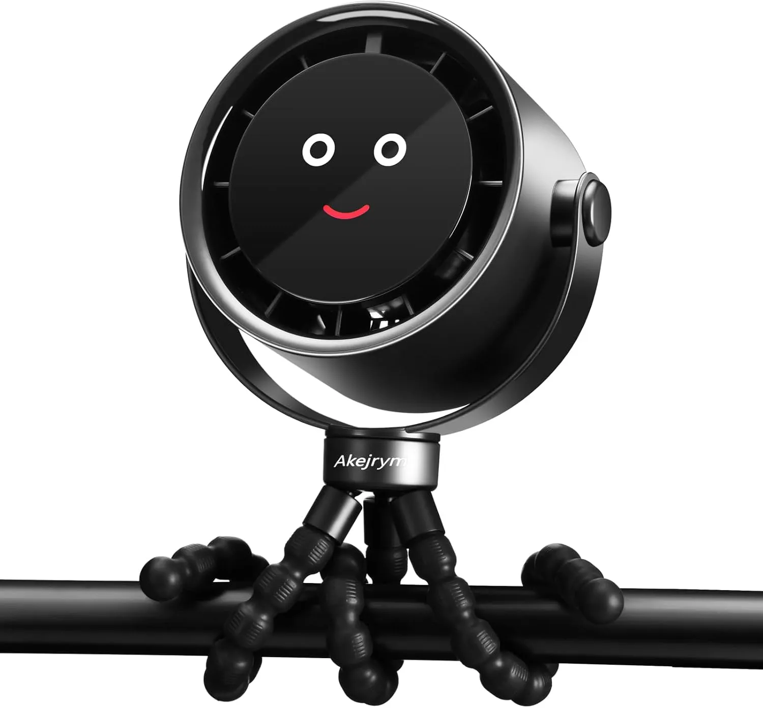 Stroller Fan Portable, Personal Fan for Travel, Air Turbo Tech & Digital display, Detachable 5 Speeds Rechargeable 360 Rotate Flexible Tripod Fan, For Home Office Stroller Camping - Black 360-degree rotating fan for home use