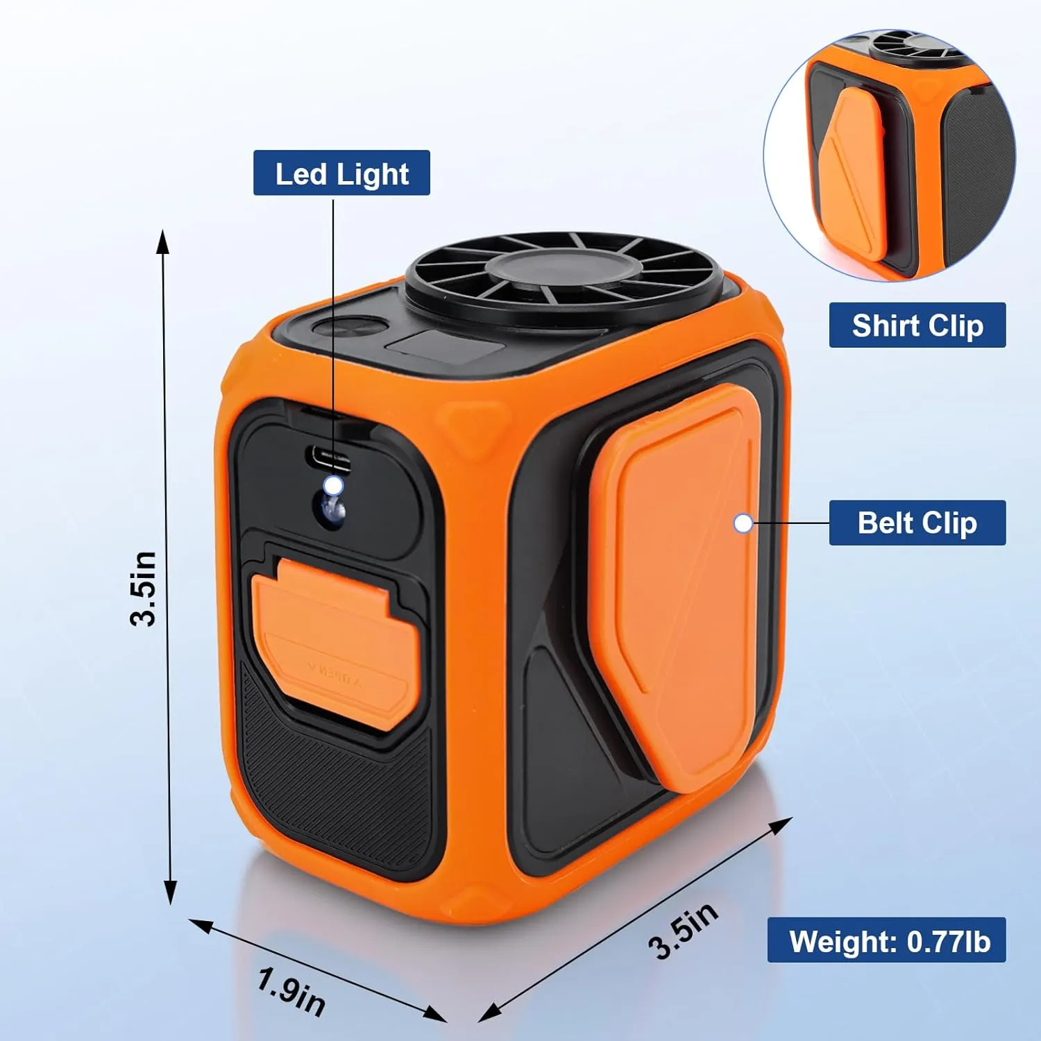 Stronger Airflow Portable Waist Fan Rechargeable 10000 mAh, 5 Speeds Max 18H Cooling, Battery Powered Personal Wearable Clip on Belt Shirt Fans, Neck Fan,Small Desk Fan for Outdoor Work,Travel