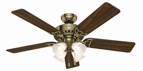 Studio Series 52" Ceiling Fan in Antique Brass compact indoor fans for apartment use