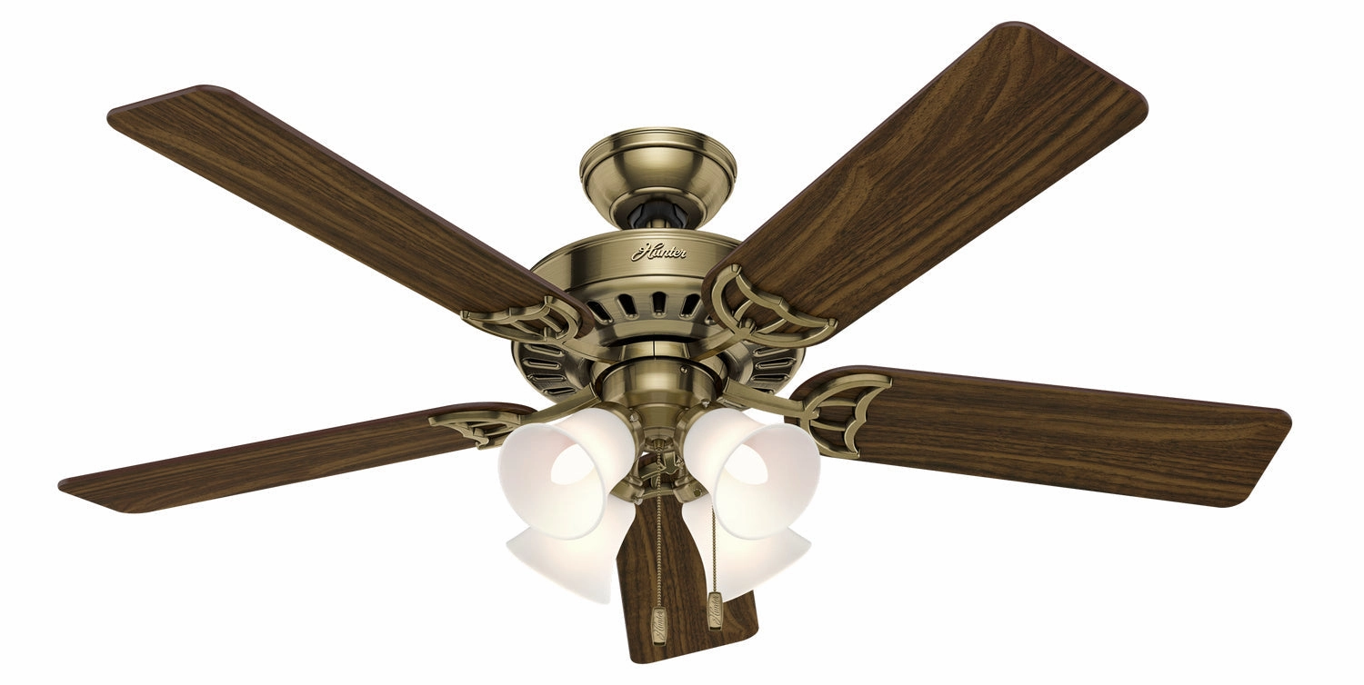 Studio Series 52" Ceiling Fan in Antique Brass compact indoor fans for apartment use