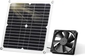 SUNYIMA Solar Panel Fan Kit, 12W Weatherproof Solar Panel with DC Fan for Small Chicken Coops, Greenhouses, Sheds,Pet Houses, Window Exhaust (Single Fan) Solar-powered car fan for ventilation