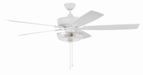 Super Pro 101 60" Ceiling Fan in White quiet indoor fans for bedrooms and offices