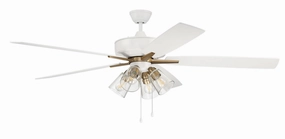 Super Pro 104 60" Ceiling Fan in White/Satin Brass Ceiling fan with adjustable speed settings