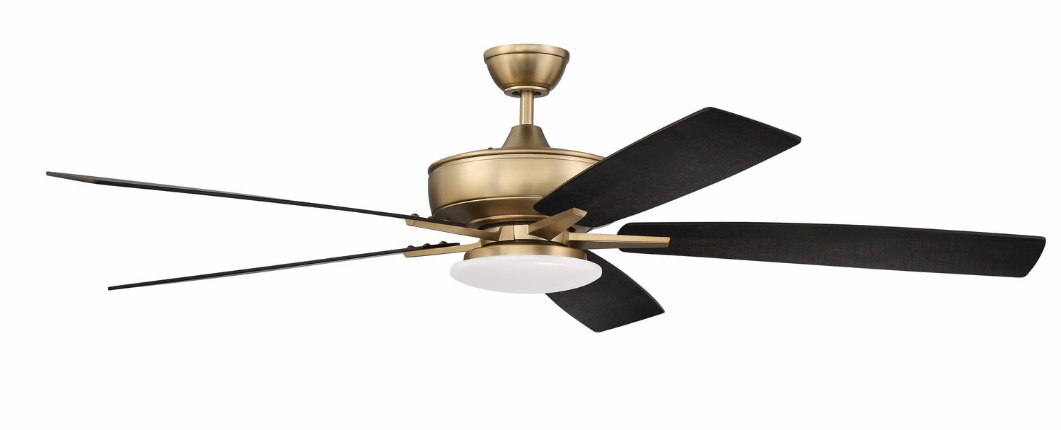 Super Pro 112 60" Ceiling Fan in Satin Brass Ceiling fan with adjustable speed settings