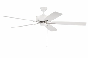 Super Pro 60" Ceiling Fan in White/Polished Nickel Ceiling fan with adjustable speed settings