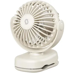SWEETFULL Mini Clip on Fan - Portable Rechargeable Personal Fan with Strong Clamp, 3 Speeds, 11Hrs Cooling, Cute Small Desk Cooler for Stroller Bed Pet Carriers Umbrell Travel Outdoor - Beige Octopus-shaped decorative fan