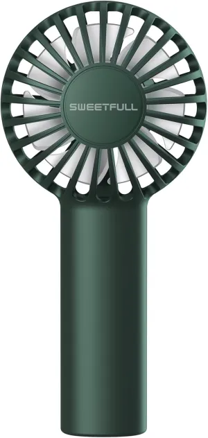 SWEETFULL Mini Portable Fan Powerful Handheld Fan Rechargeable,3 Speeds Personal Small Hand Fan for Travel Makeup Eyelash Fan for Stylish Kids Girls Women USB Cute Design, Dark Green Mini handheld fan for personal cooling