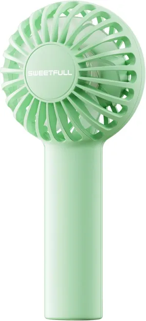 SWEETFULL Mini Portable Fan Powerful Handheld Fan Rechargeable,3 Speeds Personal Small Hand Fan for Travel Makeup Eyelash Fan for Stylish Kids Girls Women USB Cute Design Green Mini handheld fan for personal cooling