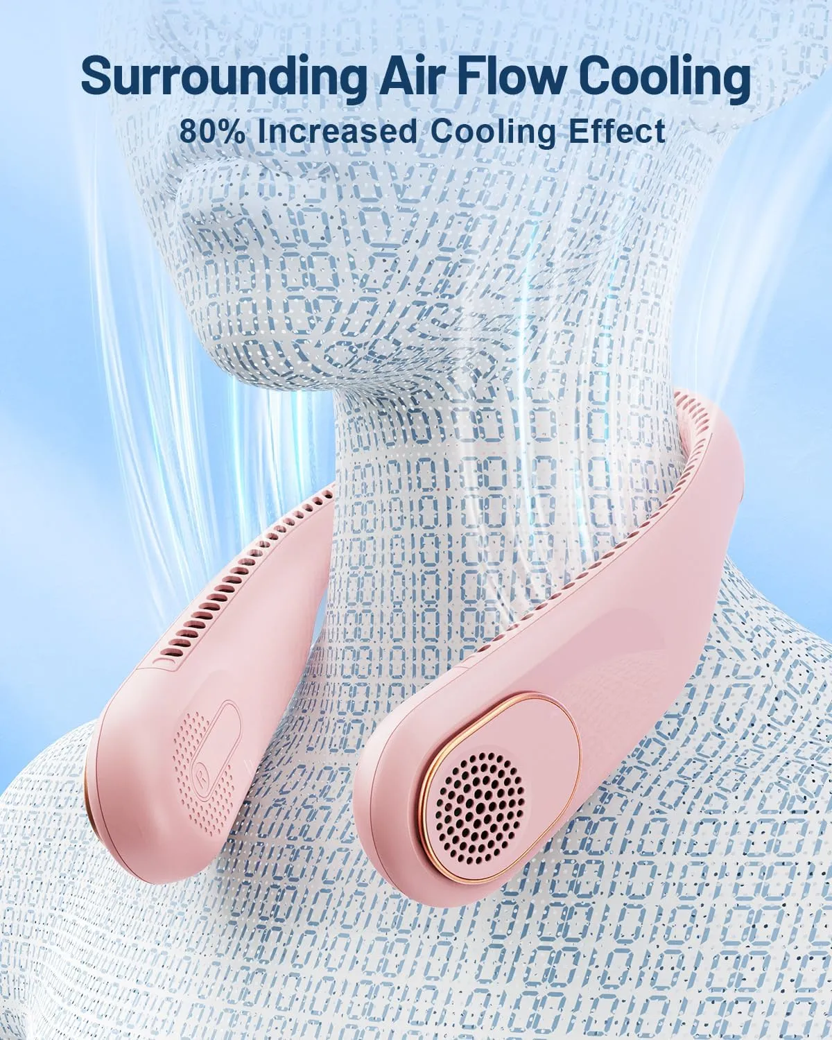 SWEETFULL Portable Neck Fan 360 Cooling Bladeless Personal Fan | No Hair Twisting - 4000mAh USB Rechargeable Wearable Fan for Travel, Birthday Gifts for Men, Women, Mom, and Dad