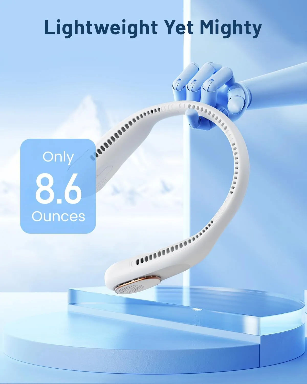 SWEETFULL Portable Neck Fan 360 Cooling Bladeless Personal Fan | No Hair Twisting - 4000mAh USB Rechargeable Wearable Fan for Travel, Birthday Gifts for Men, Women, Mom, and Dad