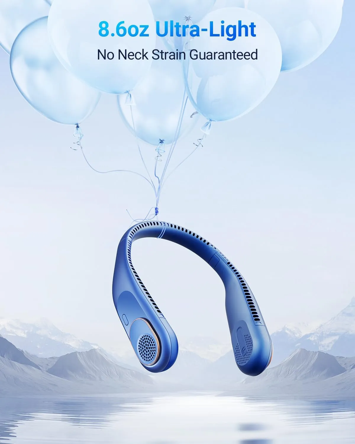 SWEETFULL Portable Neck Fan 360 Cooling Bladeless Personal Fan | No Hair Twisting - 4000mAh USB Rechargeable Wearable Fan for Travel, Birthday Gifts for Men, Women, Mom, and Dad