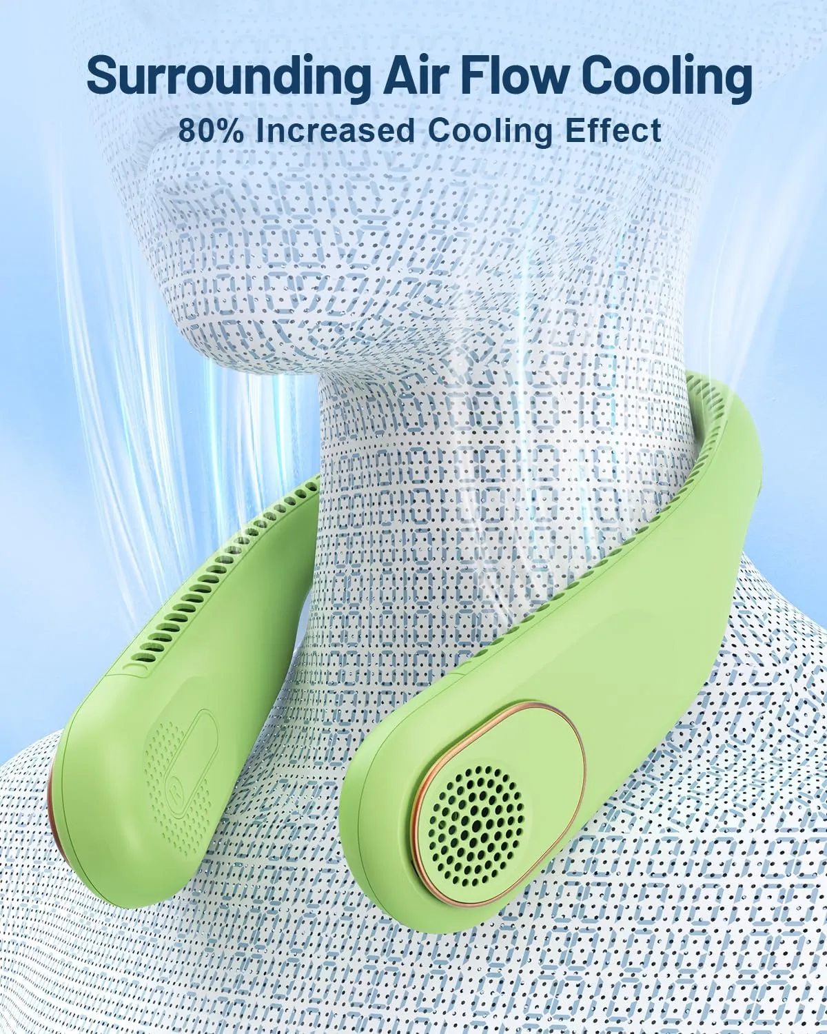SWEETFULL Portable Neck Fan 360 Cooling Bladeless Personal Fan | No Hair Twisting - 4000mAh USB Rechargeable Wearable Fan for Travel, Birthday Gifts for Men, Women, Mom, and Dad