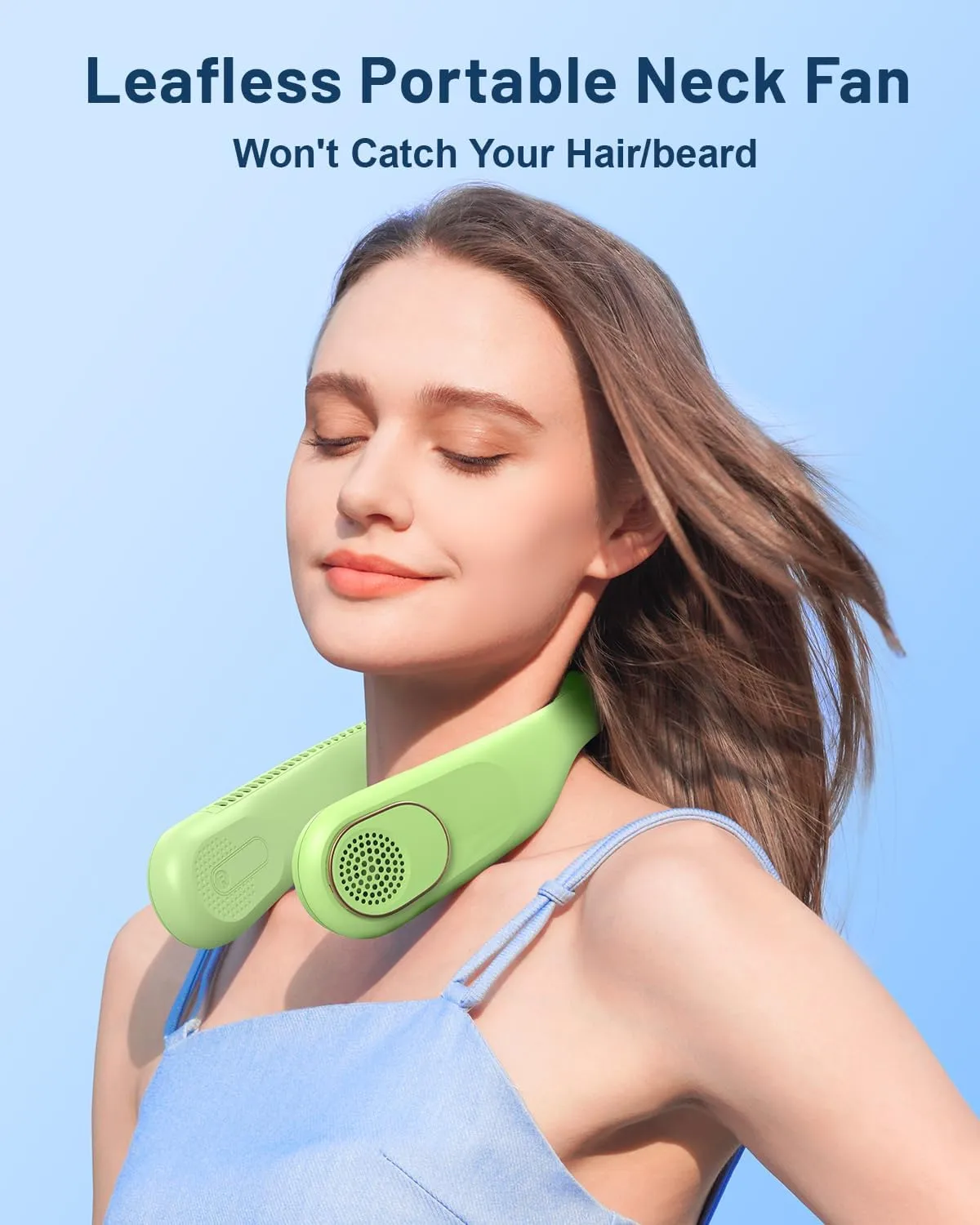 SWEETFULL Portable Neck Fan 360 Cooling Bladeless Personal Fan | No Hair Twisting - 4000mAh USB Rechargeable Wearable Fan for Travel, Birthday Gifts for Men, Women, Mom, and Dad