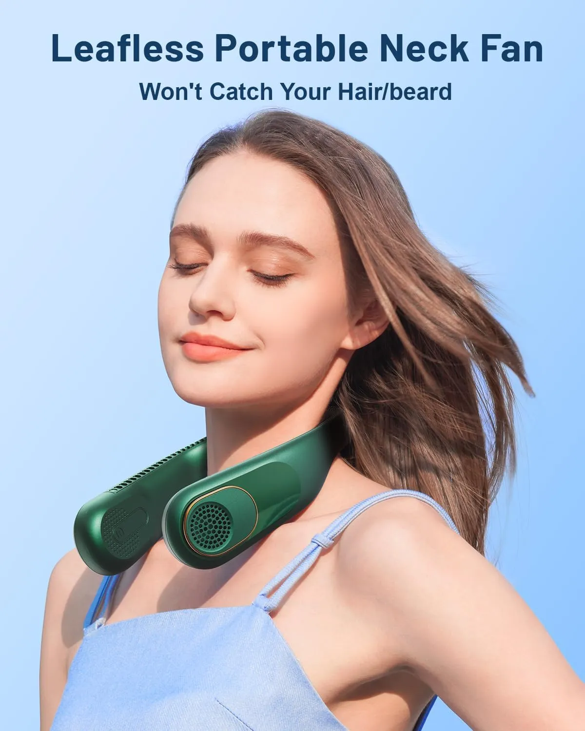 SWEETFULL Portable Neck Fan 360 Cooling Bladeless Personal Fan | No Hair Twisting - 4000mAh USB Rechargeable Wearable Fan for Travel, Birthday Gifts for Men, Women, Mom, and Dad