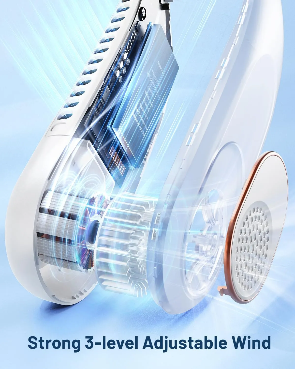 SWEETFULL Portable Neck Fan 360 Cooling Bladeless Personal Fan | No Hair Twisting - 4000mAh USB Rechargeable Wearable Fan for Travel, Birthday Gifts for Men, Women, Mom, and Dad