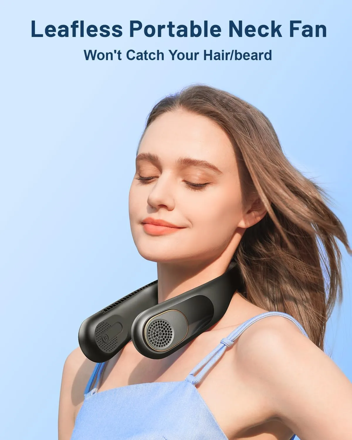 SWEETFULL Portable Neck Fan 360 Cooling Bladeless Personal Fan | No Hair Twisting - 4000mAh USB Rechargeable Wearable Fan for Travel, Birthday Gifts for Men, Women, Mom, and Dad