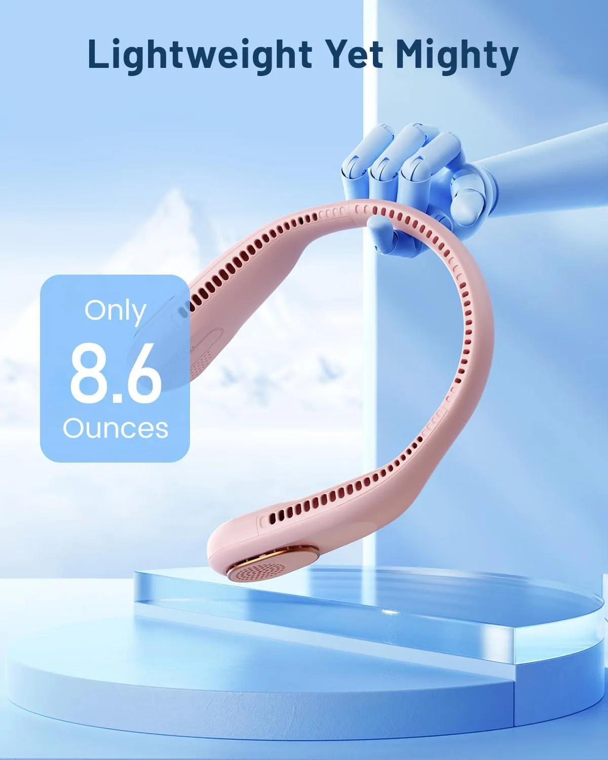 SWEETFULL Portable Neck Fan 360 Cooling Bladeless Personal Fan | No Hair Twisting - 4000mAh USB Rechargeable Wearable Fan for Travel, Birthday Gifts for Men, Women, Mom, and Dad