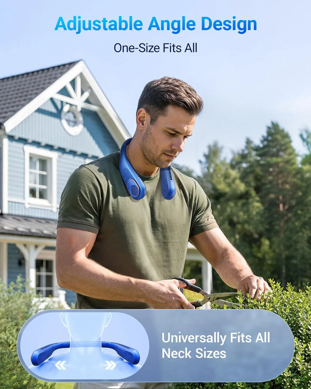 SWEETFULL Portable Neck Fan 360 Cooling Bladeless Personal Fan | No Hair Twisting - 4000mAh USB Rechargeable Wearable Fan for Travel, Birthday Gifts for Men, Women, Mom, and Dad
