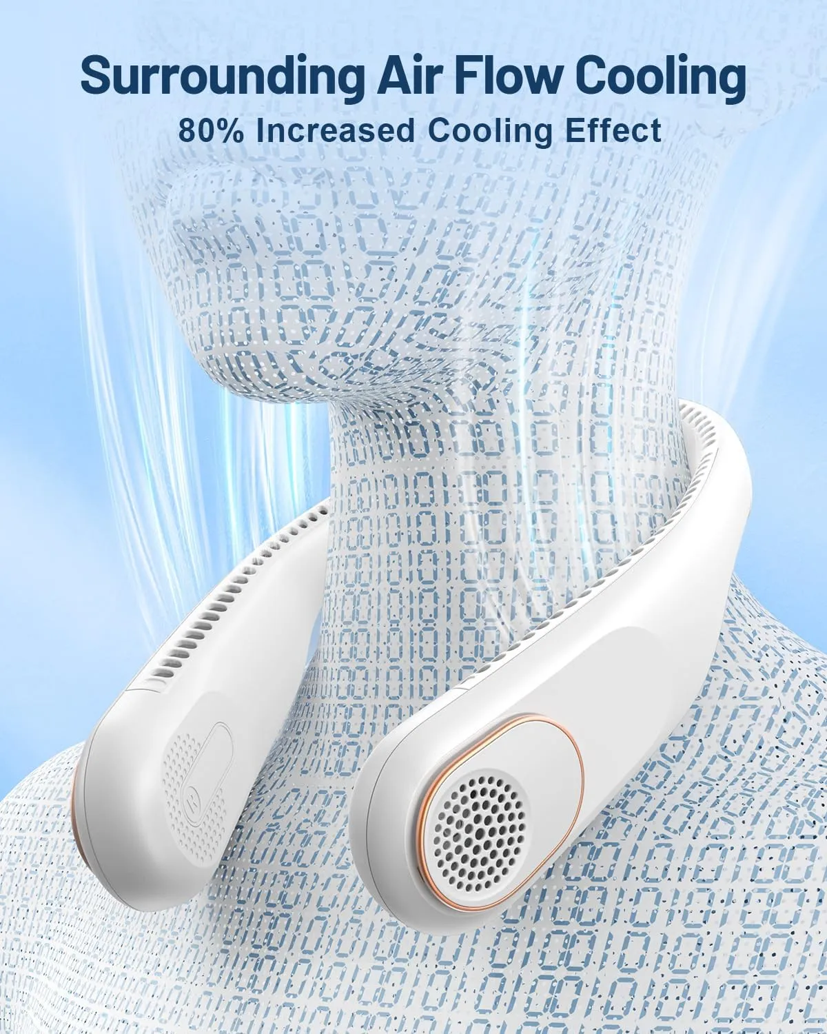 SWEETFULL Portable Neck Fan 360 Cooling Bladeless Personal Fan | No Hair Twisting - 4000mAh USB Rechargeable Wearable Fan for Travel, Birthday Gifts for Men, Women, Mom, and Dad