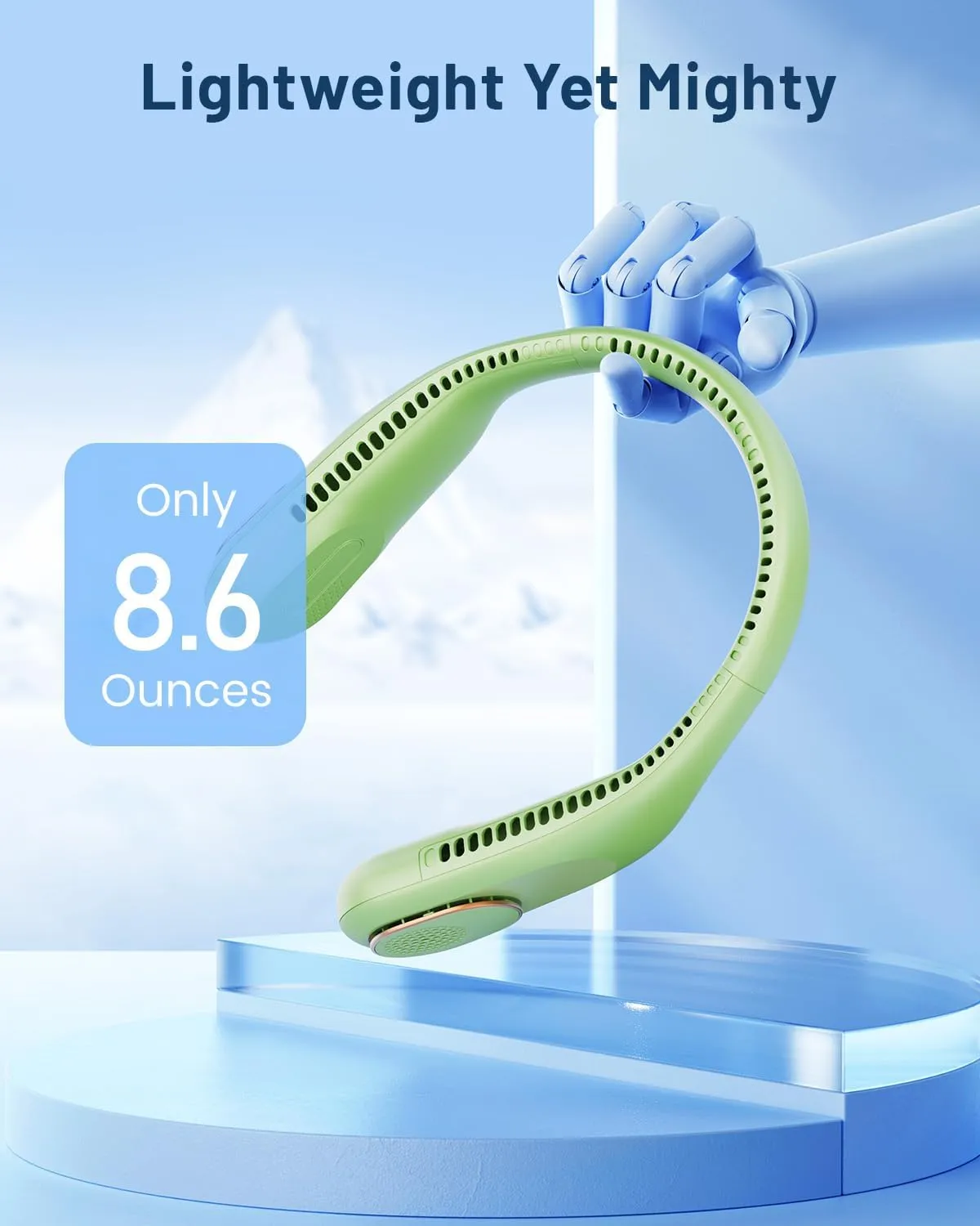 SWEETFULL Portable Neck Fan 360 Cooling Bladeless Personal Fan | No Hair Twisting - 4000mAh USB Rechargeable Wearable Fan for Travel, Birthday Gifts for Men, Women, Mom, and Dad