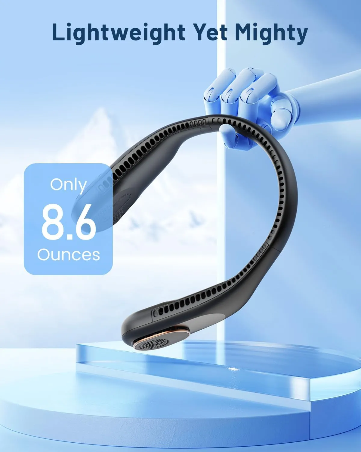 SWEETFULL Portable Neck Fan 360 Cooling Bladeless Personal Fan | No Hair Twisting - 4000mAh USB Rechargeable Wearable Fan for Travel, Birthday Gifts for Men, Women, Mom, and Dad