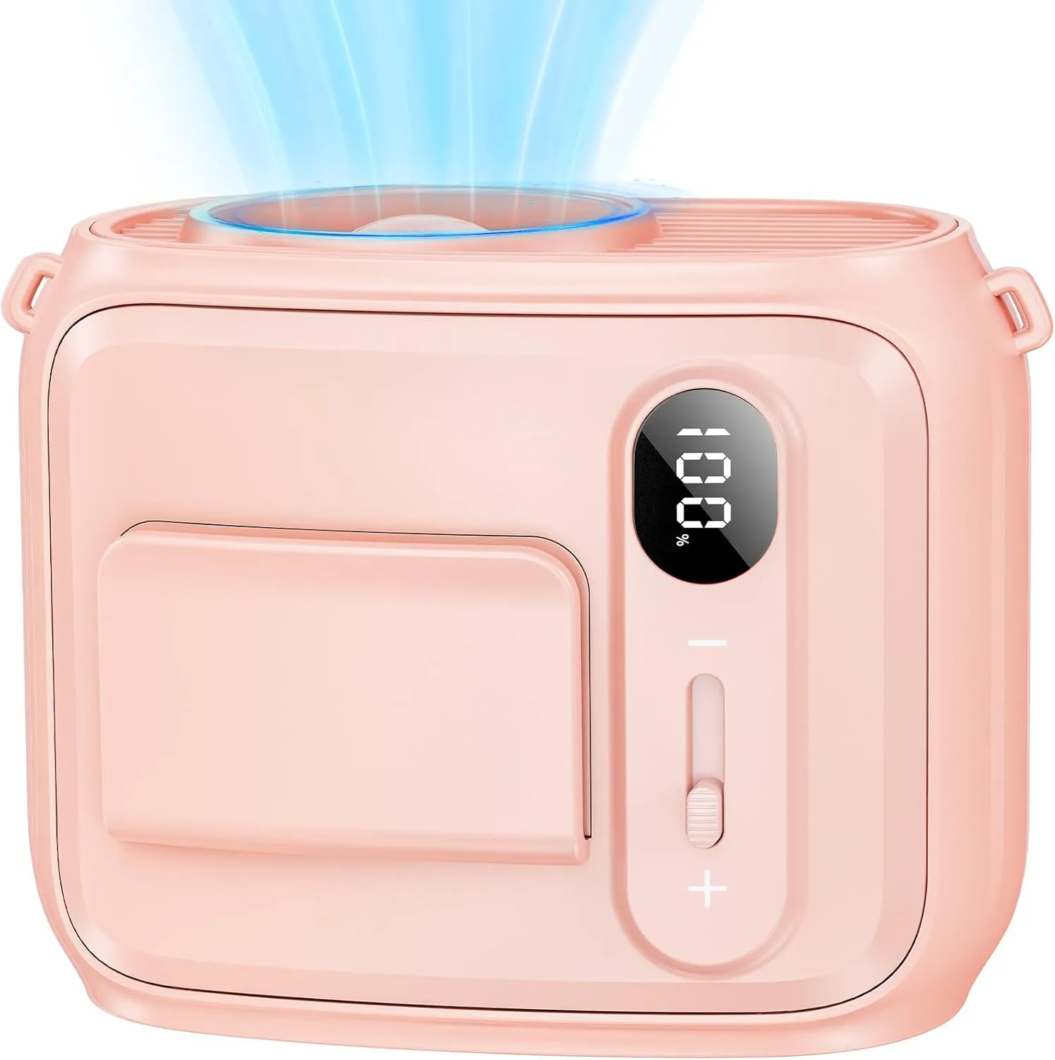 SWEETFULL Portable Waist Fan - Rechargeable Hands-Free Personal Neck Fan with 100 Speeds, 24Hrs Cooling, 10000RPM, Small Wearable Belt Shirt Clip Cooler for Outdoor Camping Travel - Pink Neck fan for hands-free comfort