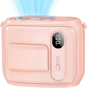 SWEETFULL Portable Waist Fan - Rechargeable Hands-Free Personal Neck Fan with 100 Speeds, 24Hrs Cooling, 10000RPM, Small Wearable Belt Shirt Clip Cooler for Outdoor Camping Travel - Pink Neck fan for hands-free comfort