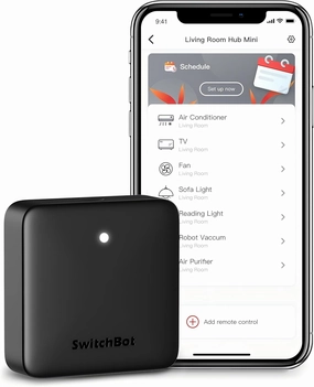 SwitchBot Hub Mini Smart Remote - IR Universal Remote, WiFi IR Blaster for TV, Air Conditioner, Compatible with Alexa, Google Home, Link SwitchBot to Wi-Fi (Support 2.4GHz) Voice assistant compatible fan with Alexa and Google