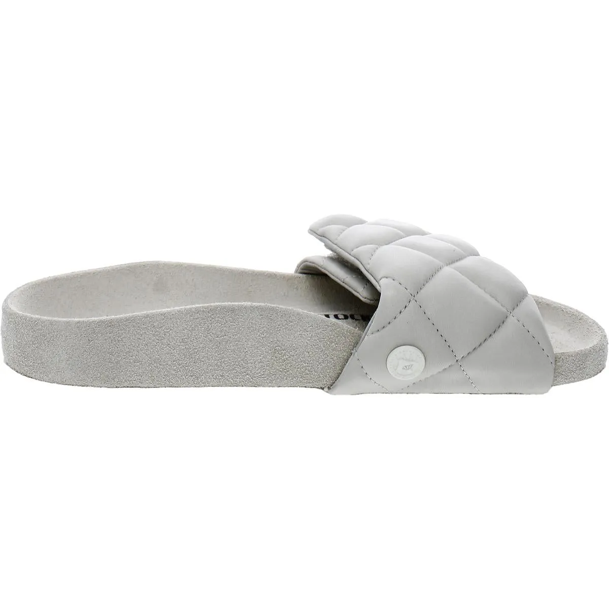 SYLT Womens Leather Slip On Slide Sandals