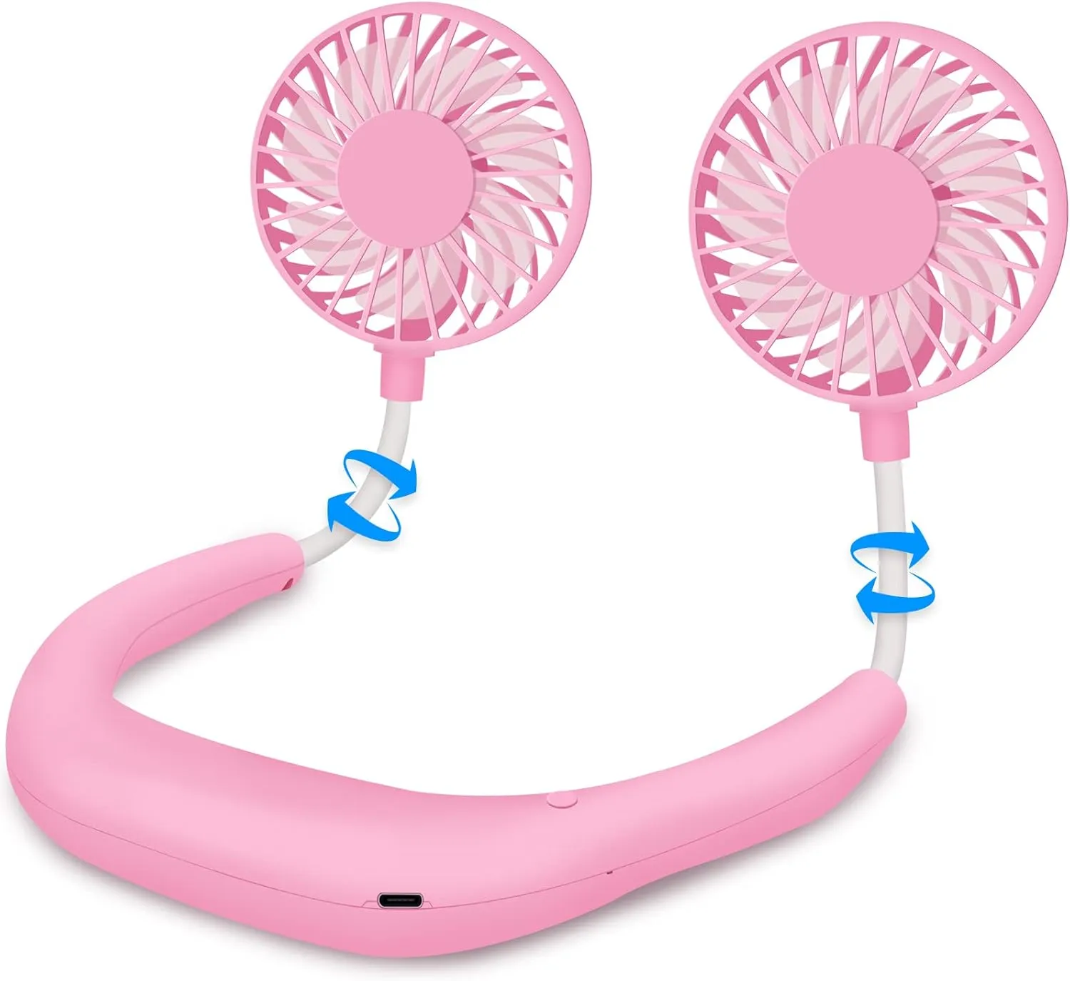 SZ-JIAHAIYU Portable Neck Fan Rechargeable USB Hands-Free Fan Personal 360 Double Headed Free Rotation 3 Speed Adjustable Wearable Face Mini Small Fan Perfect for Working, Office, Reading, Traveling Neck fan for hands-free comfort