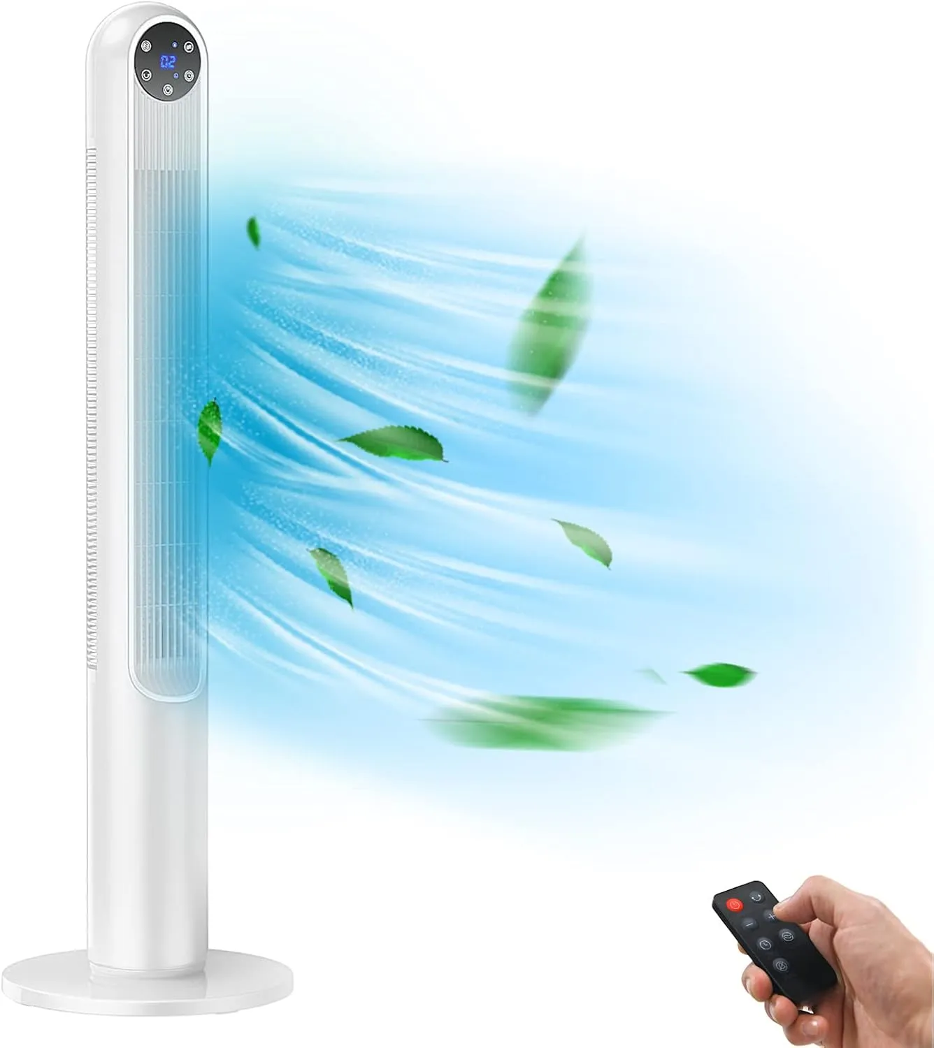 Tangkula 42-Inch Tower Fan with Remote Control, 80 Oscillating Standing Fan w/LED Display, 12H Timer & 3 Wind Modes, Portable & Quiet Floor Bladeless Fan for Bedroom Living Room Home Office (White) Tower bladeless fan for modern homes
