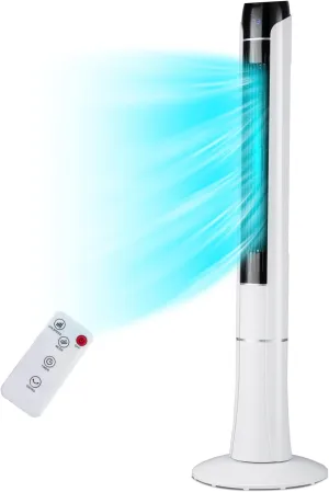 Tangkula 48-Inch Tower Fan with Remote Control, Quiet Bladeless Tower Fan w/ 3 Speeds, 3 Modes, 1-15H Timer & LED Display, 80 Oscillating Floor Standing Fan, Portable Circulating Fan for Home Office Tower bladeless fan for modern homes