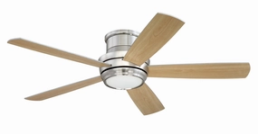 Tempo Hugger 52" 52"Ceiling Fan Brushed Polished Nickel ifan smart fans for connected homes
