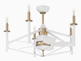 The Reserve 32 24"Ceiling Fan White/Satin Brass best small fans for home and travel