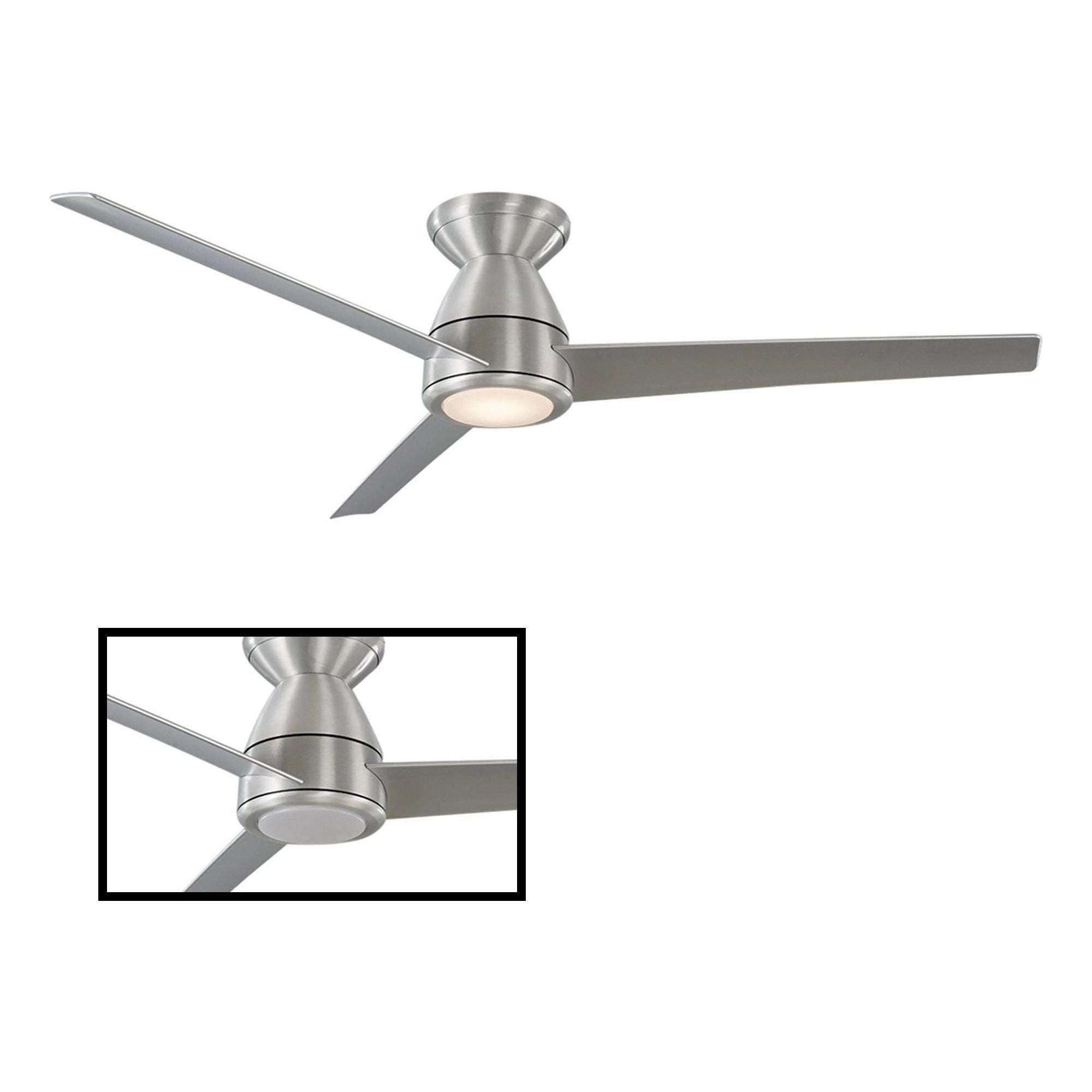 Tip Top Indoor/Outdoor 3-Blade 52" Smart Flush Mount Ceiling Fan with LED Light Kit and Remote Control