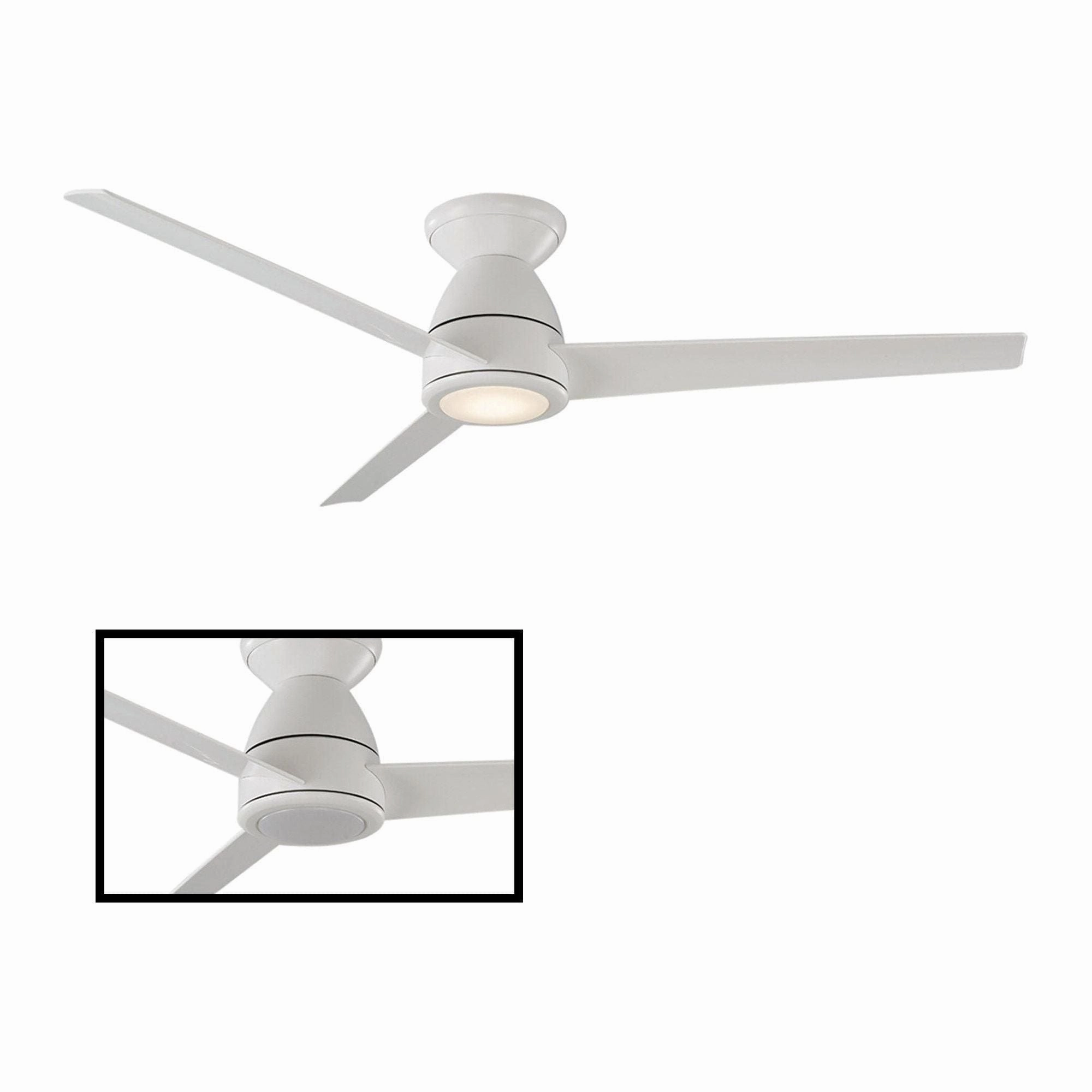 Tip Top Indoor/Outdoor 3-Blade 52" Smart Flush Mount Ceiling Fan with LED Light Kit and Remote Control