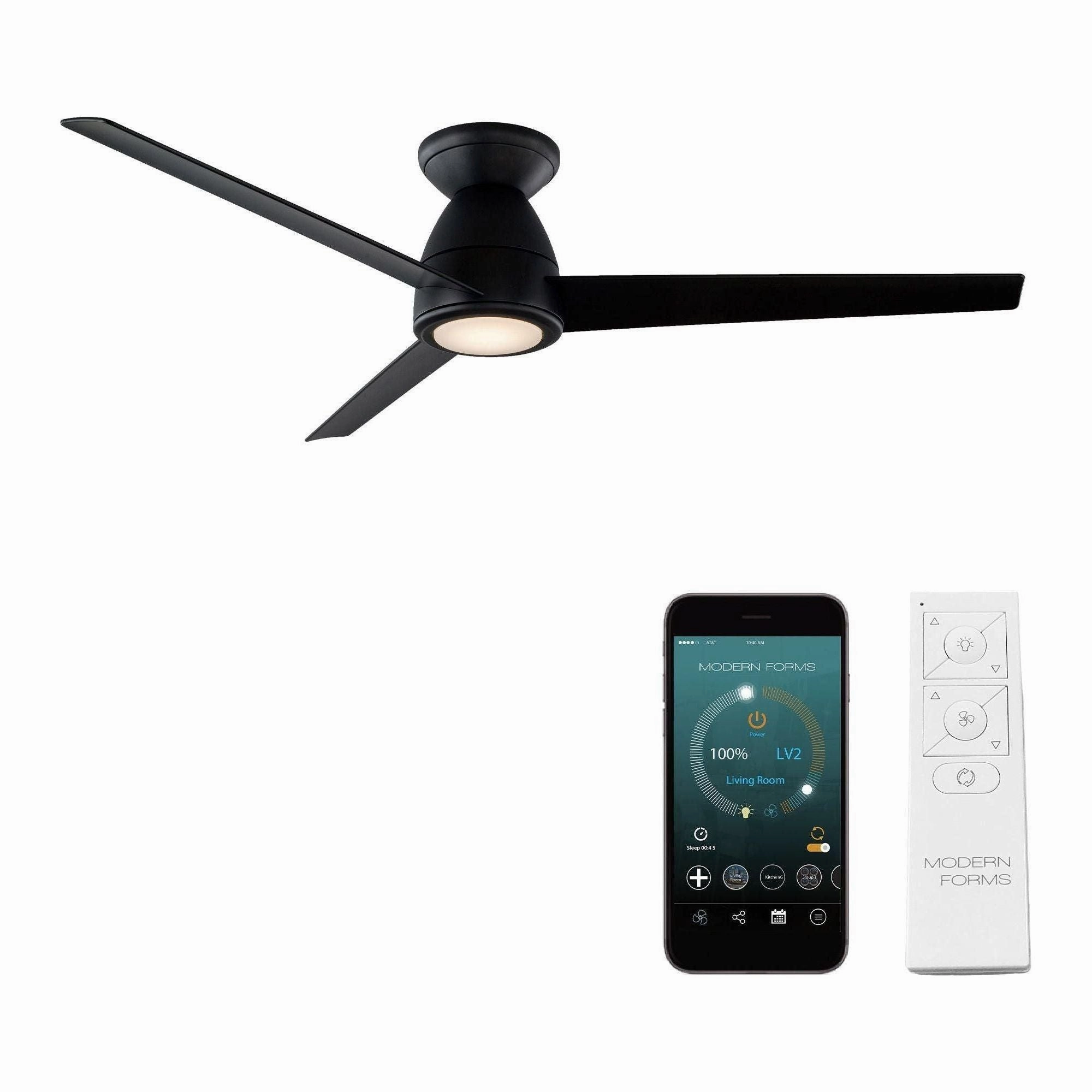 Tip Top Indoor/Outdoor 3-Blade 52" Smart Flush Mount Ceiling Fan with LED Light Kit and Remote Control
