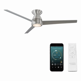 Tip Top Indoor/Outdoor 3-Blade 52" Smart Flush Mount Ceiling Fan with LED Light Kit and Remote Control smart ceiling fans with voice control