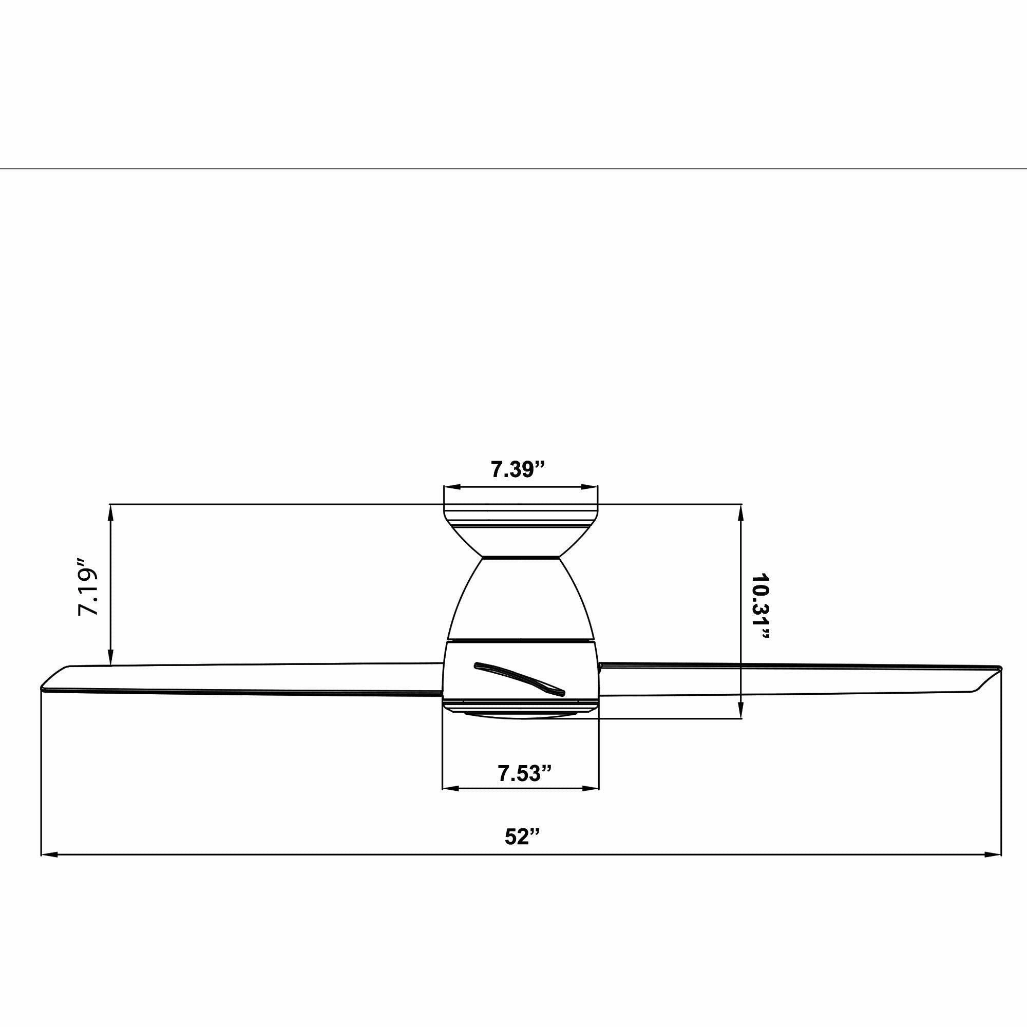 Tip Top Indoor/Outdoor 3-Blade 52" Smart Flush Mount Ceiling Fan with LED Light Kit and Remote Control