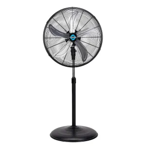 Tornado 20 Inch High Velocity Metal Oscillating Pedestal Fan Commercial, Industrial Use 3 Speed 5000 CFM 1/6 HP 6.6 FT Cord UL Safety Listed Fan with safety blade design