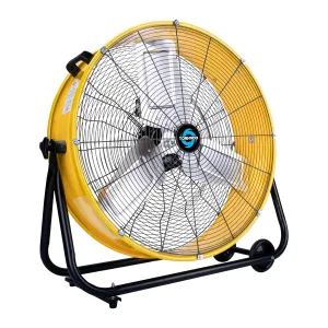 Tornado 24" High Velocity Drum Fan - Heavy Duty Metal Fan for Commercial & Industrial Use, 8540 CFM, 3 Speeds, 1/3 HP, 8 FT Cord, UL Safety Listed Fan with safety blade design
