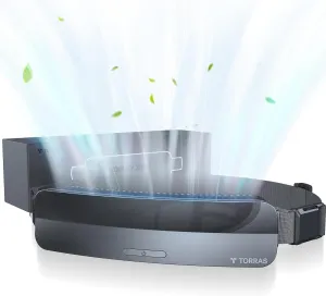 TORRAS 2023 COOLIFY ZONE Wearable Waist Fan, Belt Fan with Unique PCM, Personal Fan, Portable fan Large Air Volume, Travel fan or Camping/Outdoor, Waist Blower Runtime 15H Waist-mounted portable fan for outdoor use