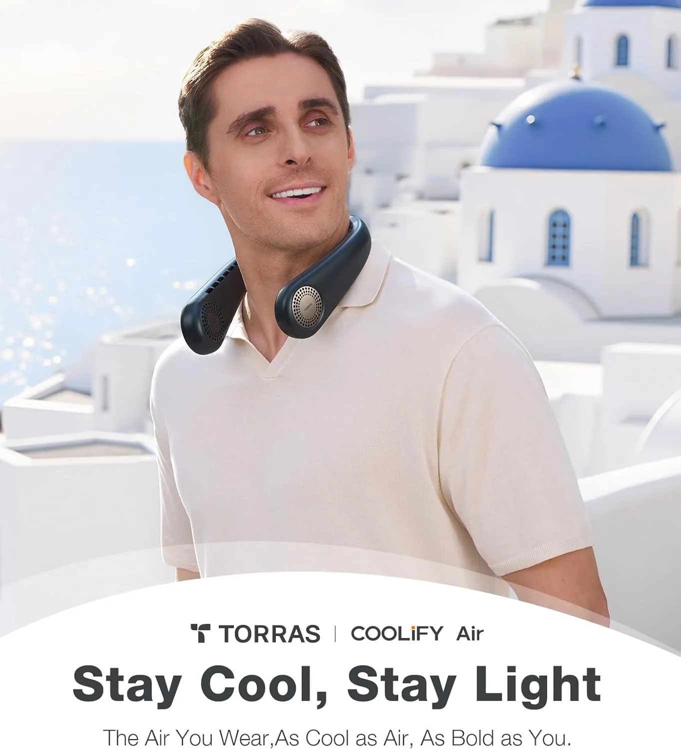 TORRAS COOLiFY Air 2025 Upgraded Neck Fan Air Conditioner, Dual-Airflow Pro Cooling, Ultra Light Portable Fan Rechargeable, Personal Cooling Fan Travel Essentials, Gifts for Dad Husband Father, Black