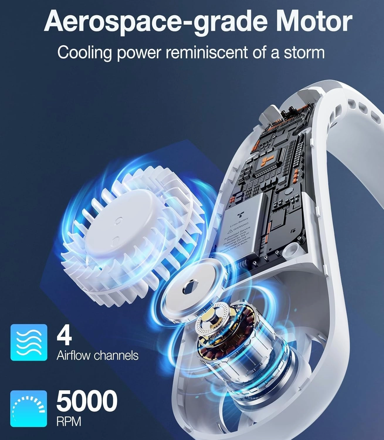 TORRAS COOLiFY [All-New, Upgraded Powerful Airflow] Industry-First Portable Neck Fan - Rechargeable, 360 Airflow, Hands-Free Bladeless Cooling, For Yard Work, Indoor, Outdoor Use - Elegant Ivory