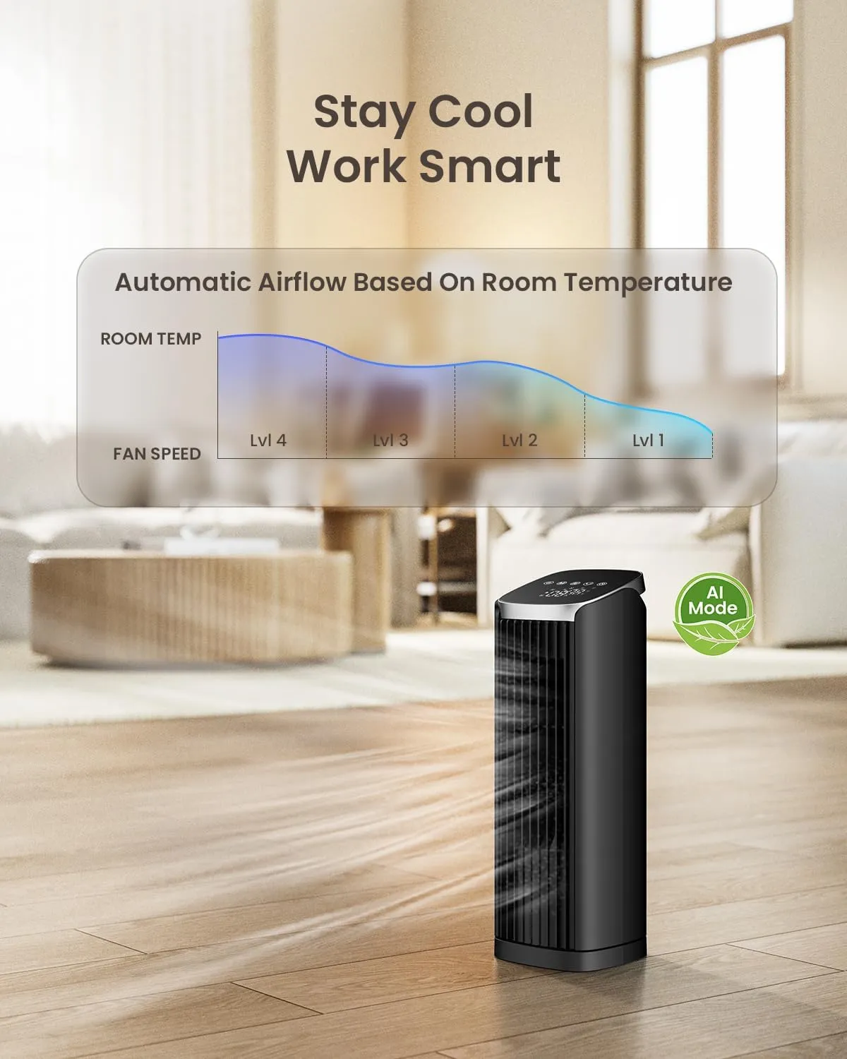 Tower Fan for Bedroom, 13" Tower Fan with Remote, 4 Modes 4 Speeds Max 24ft/, 70 Oscillating Desk Fan, Led Display, 12Timer,13" Bladeless Portable Fan, Cooling Fans for Home