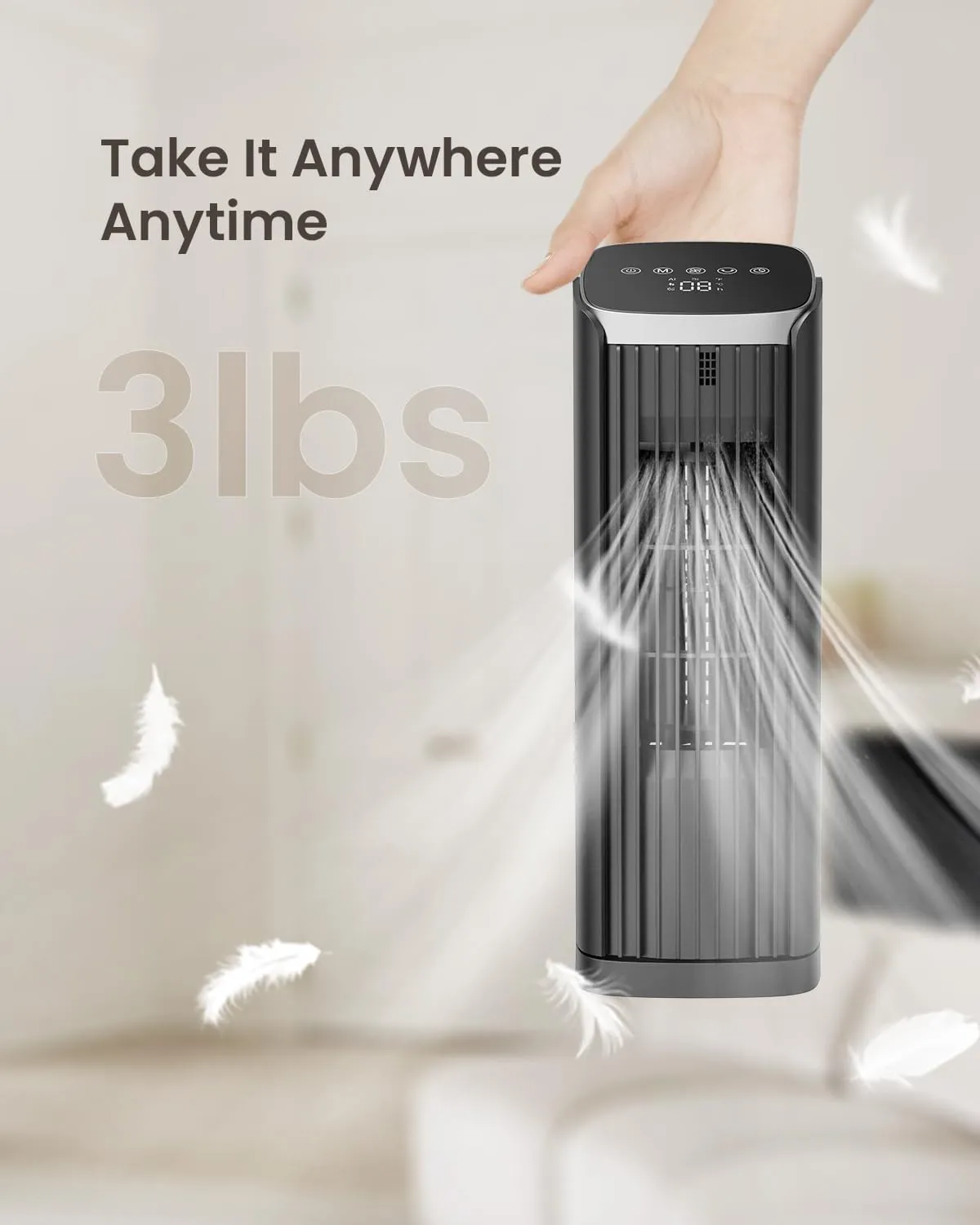 Tower Fan for Bedroom, 13" Tower Fan with Remote, 4 Modes 4 Speeds Max 24ft/, 70 Oscillating Desk Fan, Led Display, 12Timer,13" Bladeless Portable Fan, Cooling Fans for Home