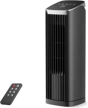 Tower Fan for Bedroom, 13" Tower Fan with Remote, 4 Modes 4 Speeds Max 24ft/, 70 Oscillating Desk Fan, Led Display, 12Timer,13" Bladeless Portable Fan, Cooling Fans for Home Desktop fan with humidification feature