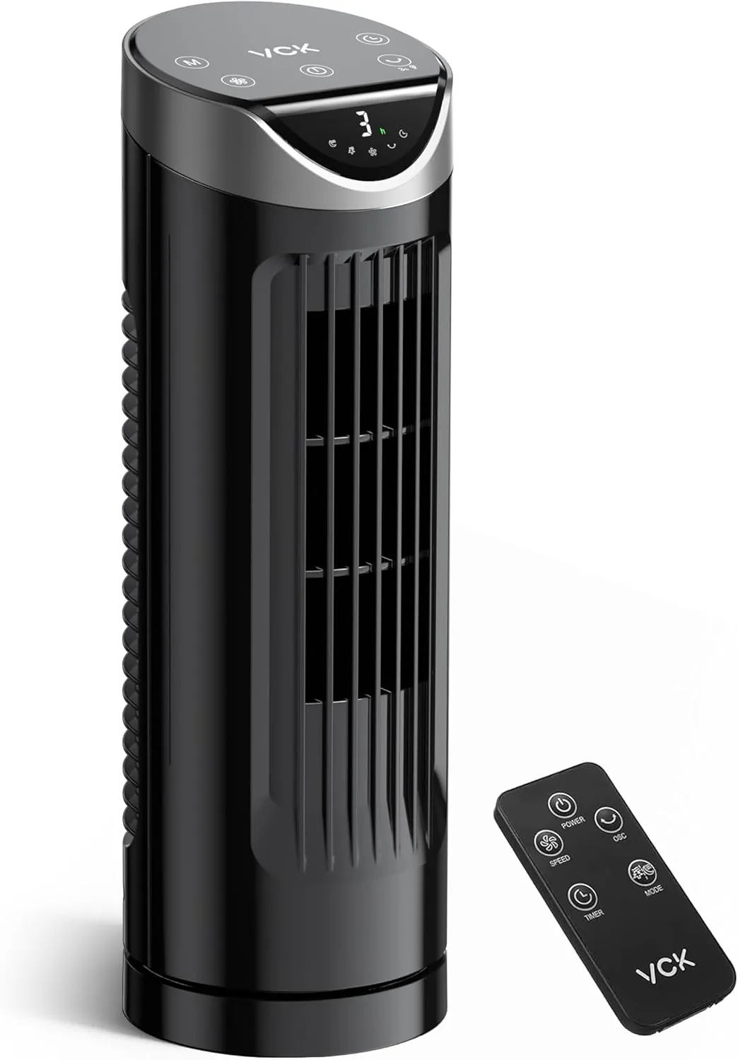 Tower Fan for Bedroom, 26 dB Quiet Bladeless Fan with Remote, LED Display, 9 Speeds, 1-8H Timer, Personal Desk Fan 90 Oscillating Fans for Indoors, 13 Inch Portable Table Fan for Room, Home, Office Desktop fan with humidification feature